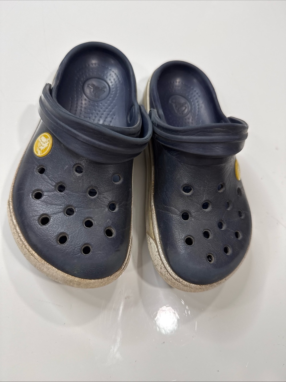 CROCS Crocband Kids Clog Navy White US 10 -11 Slip-On Rubber